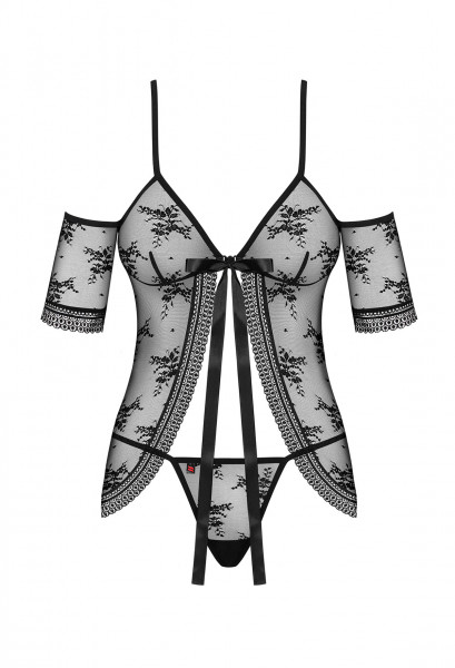OB Jennifairy babydoll & thong black S/M