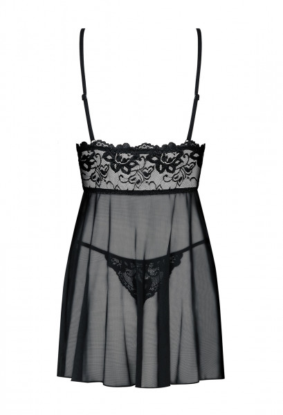OB Idillia babydoll & thong black S/M
