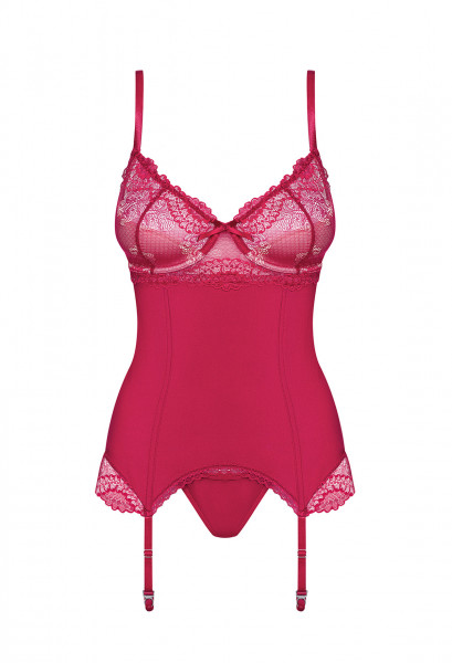 OB Rosalyne corset & thong red S/M