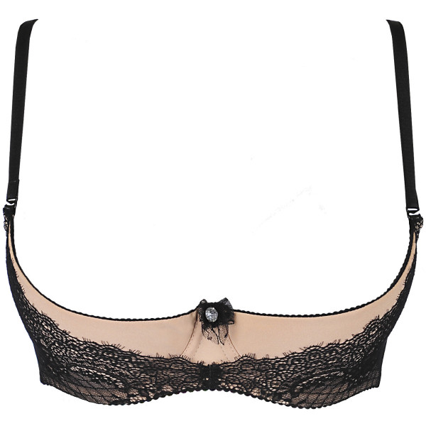 V-9891 bra black with open cups L