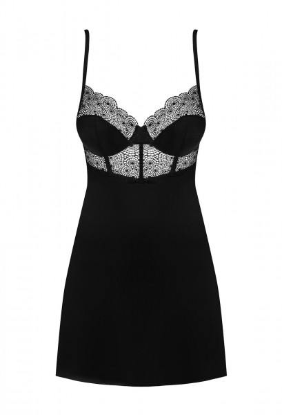 OB Sharlotte chemise & thong black S/M