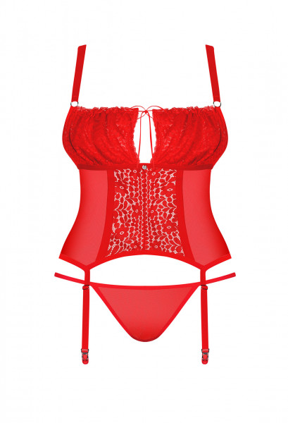 OB Blossmina corset & thong red 4XL/5XL
