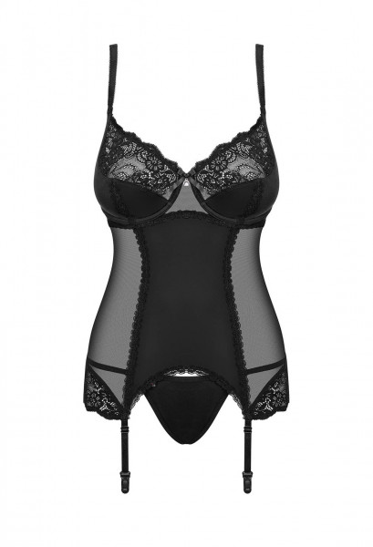OB Amallie corset & thong black Size Plus XXL
