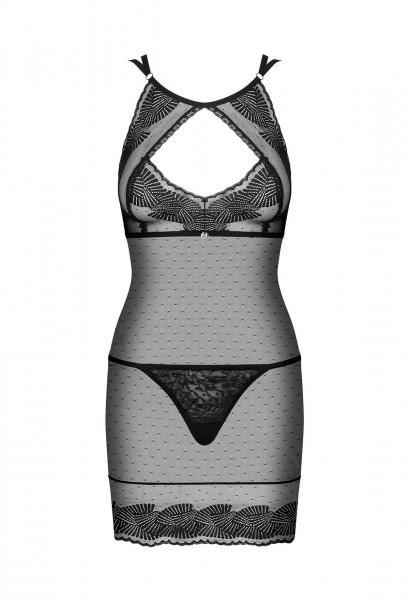 OB Allastia chemise & thong black S/M