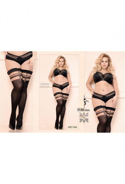 BS Art. 436 halterlose Strümpfe schwarz 20/60den XL+