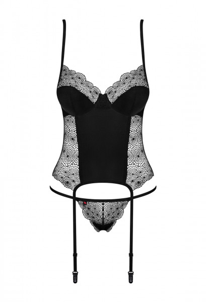 OB Sharlotte corset & thong black L/XL