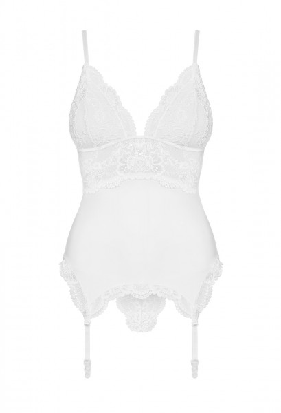 OB 810-COR-2 corset & thong white L/XL