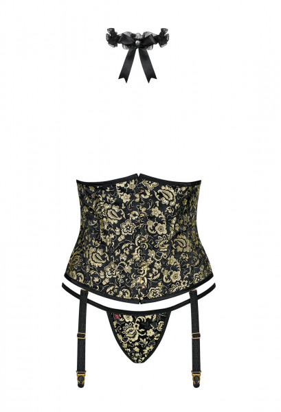 OB Shelle corset black-gold L/XL