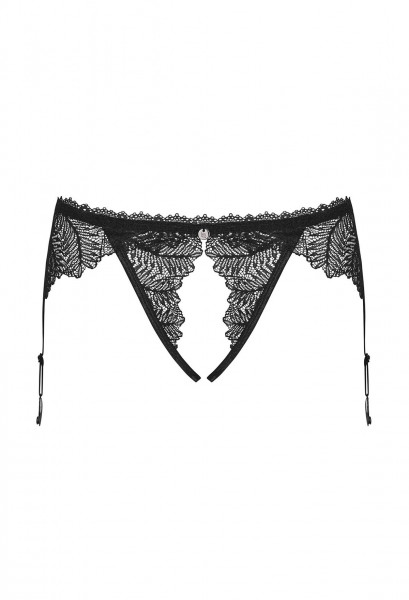 OB Romanesa crotchless garter belt black L/XL